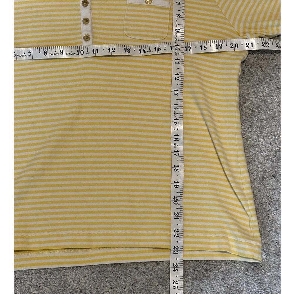 Chico's Women Sz Large Costal Button Front Boat Neck Detail Stripped Cotton Top - Picture 4 of 9